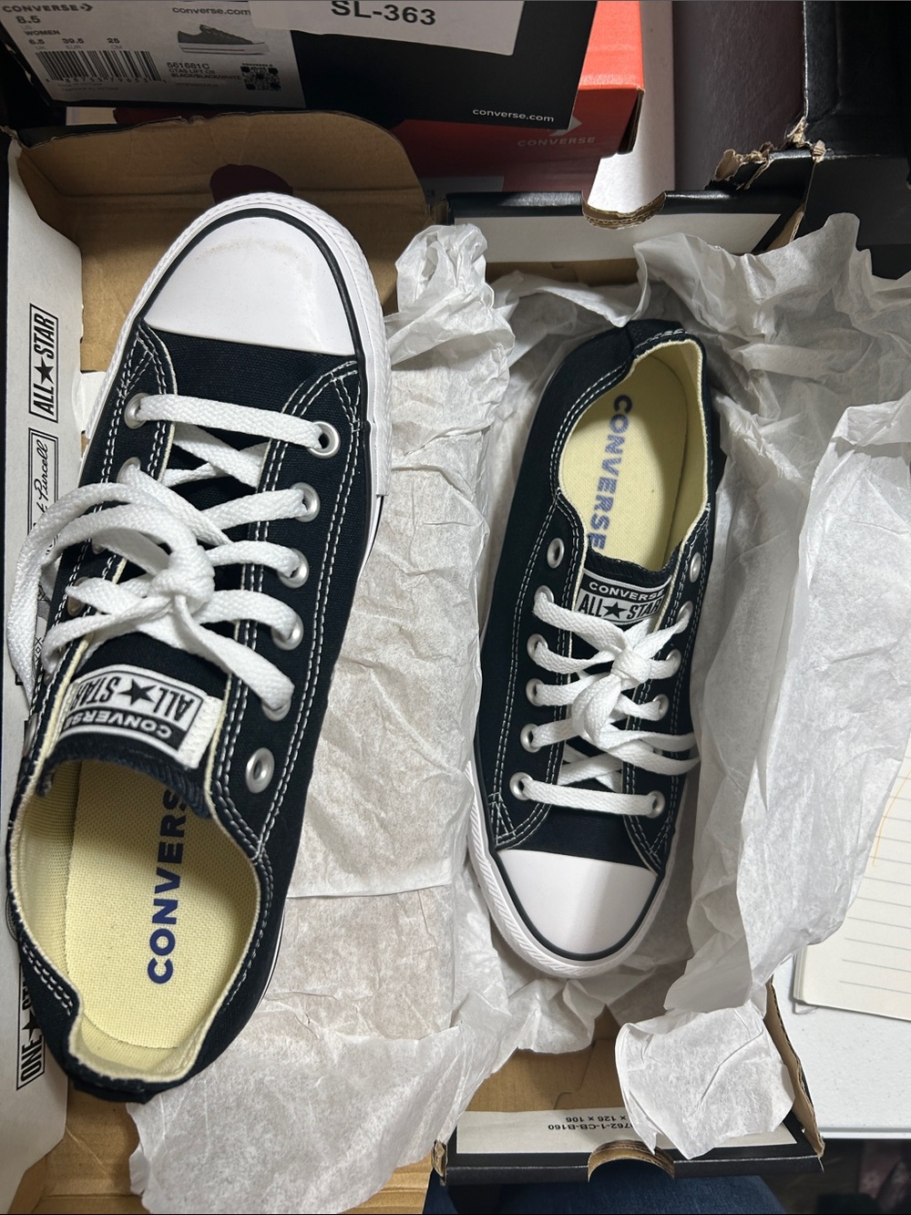Converse Black and White womens Low Top Sneakers